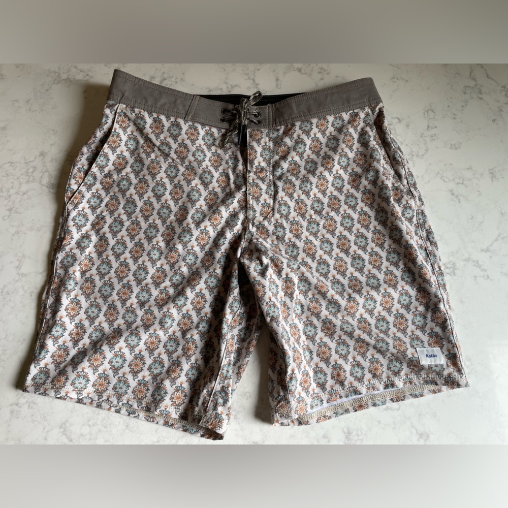 Katin Gray and Brown Patterned Board Shorts
